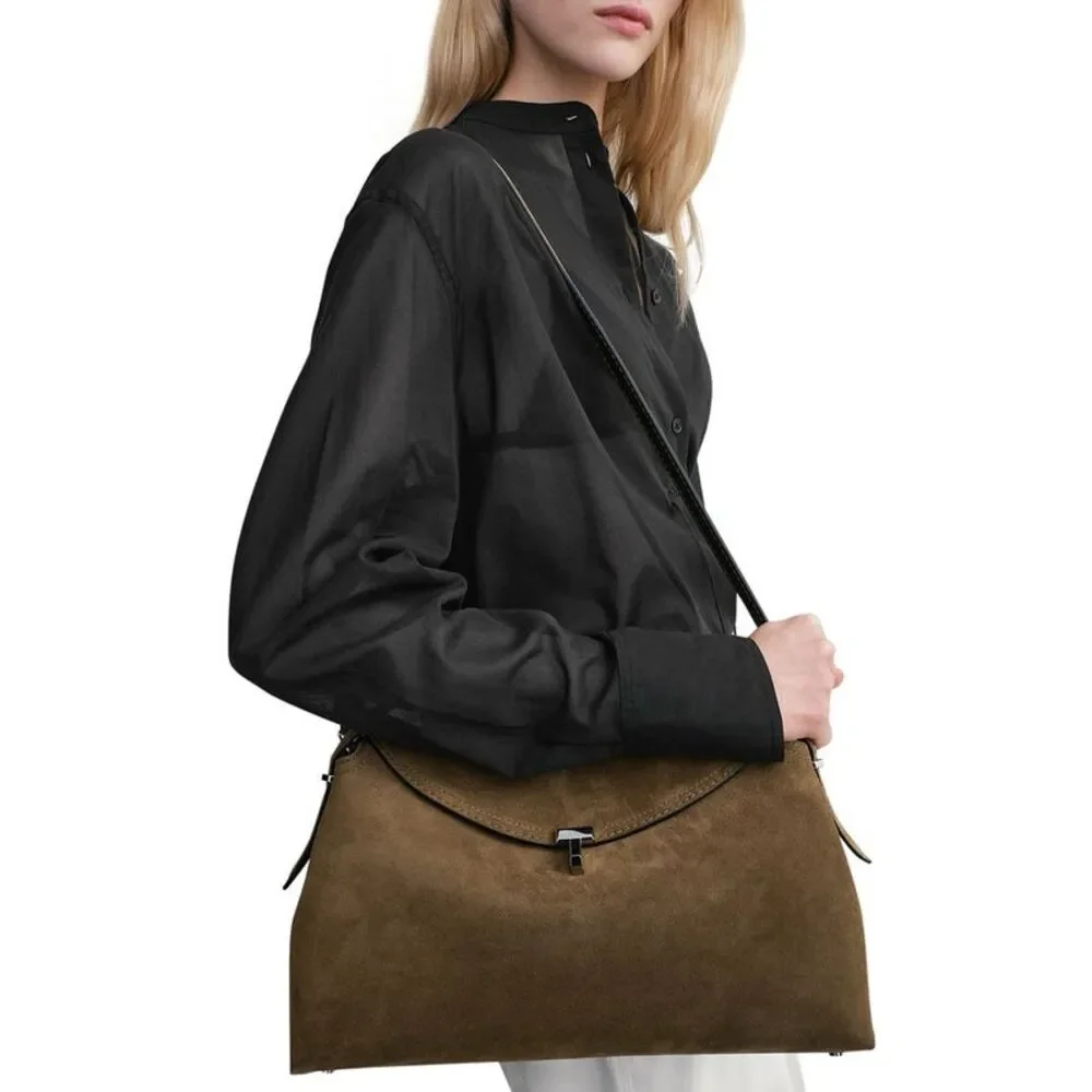 Toteme Women T-Lock Suede Top Handle - Picture 3 of 7